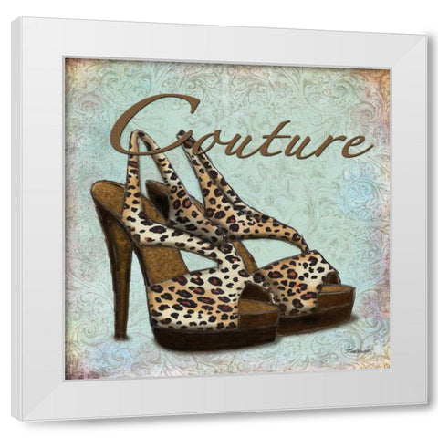 Blue Couture Shoes White Modern Wood Framed Art Print by Williams, Todd