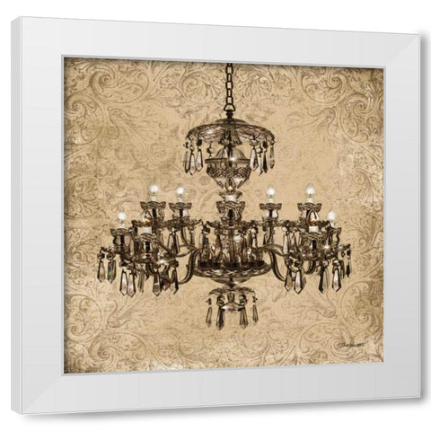 Vintage Chandelier II White Modern Wood Framed Art Print by Williams, Todd