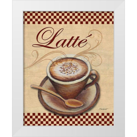 Cafe Latte White Modern Wood Framed Art Print by Williams, Todd