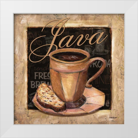 Java White Modern Wood Framed Art Print by Williams, Todd