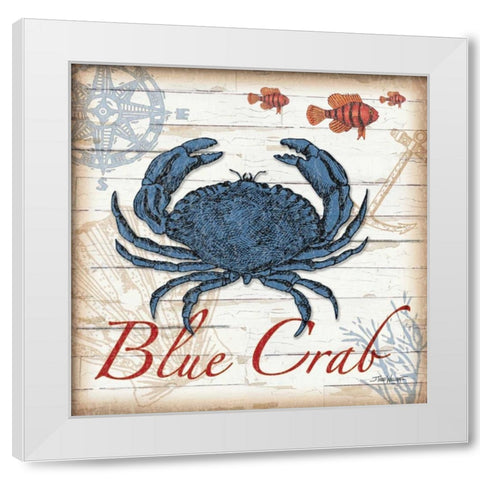 Blue Crab White Modern Wood Framed Art Print by Williams, Todd