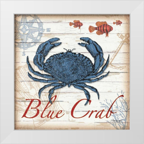 Blue Crab White Modern Wood Framed Art Print by Williams, Todd
