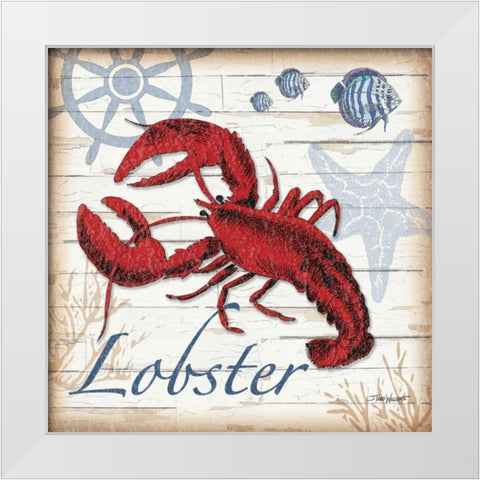 Lobster White Modern Wood Framed Art Print by Williams, Todd
