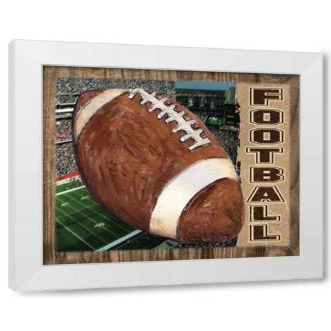 Football White Modern Wood Framed Art Print by Williams, Todd