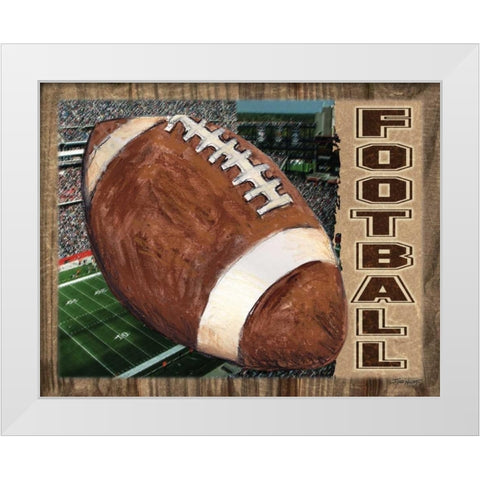 Football White Modern Wood Framed Art Print by Williams, Todd