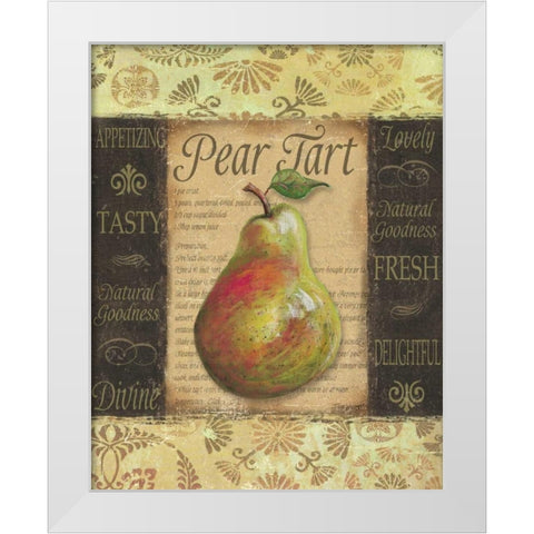 Pear Tart White Modern Wood Framed Art Print by Williams, Todd
