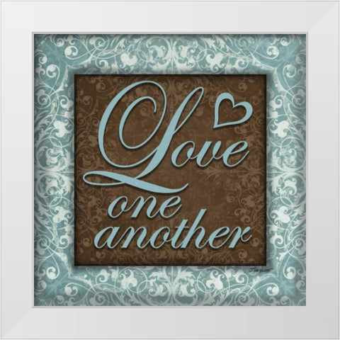 Love One Another White Modern Wood Framed Art Print by Williams, Todd