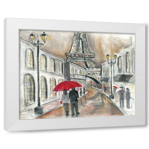 Rain in Paris White Modern Wood Framed Art Print by Williams, Todd