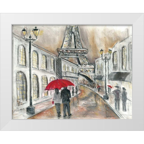 Rain in Paris White Modern Wood Framed Art Print by Williams, Todd
