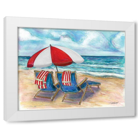 Beach Chairs White Modern Wood Framed Art Print by Williams, Todd