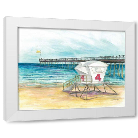 Lifeguard Station White Modern Wood Framed Art Print by Williams, Todd