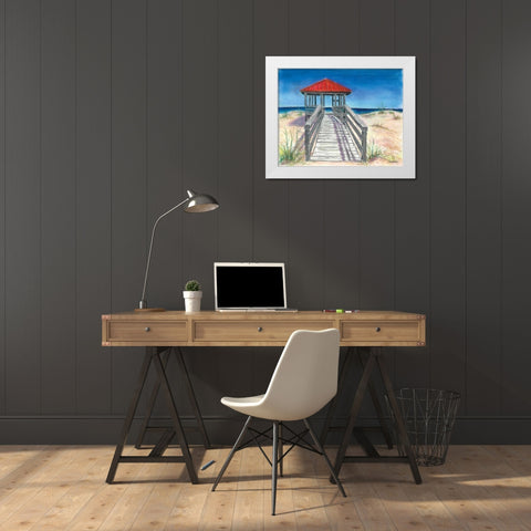 Beach Cabana White Modern Wood Framed Art Print by Williams, Todd