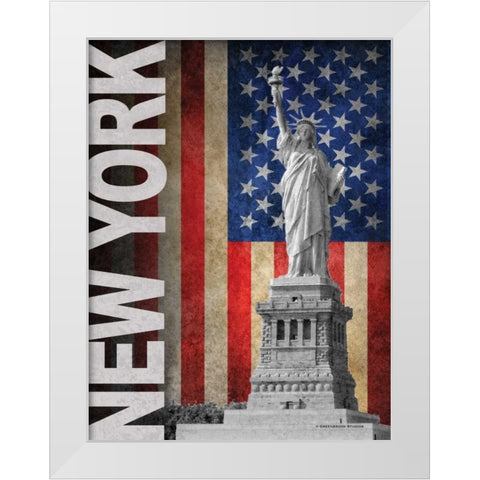 New York White Modern Wood Framed Art Print by Williams, Todd