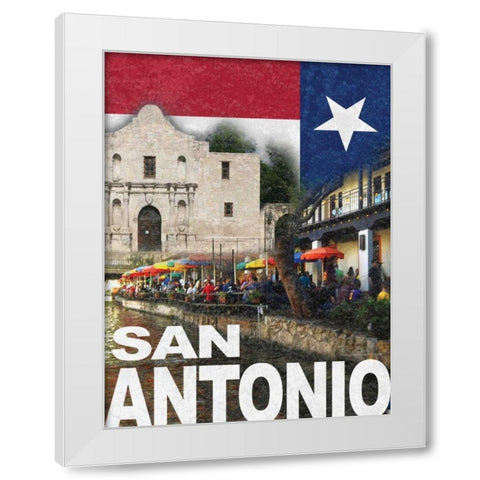 San Antonio White Modern Wood Framed Art Print by Williams, Todd