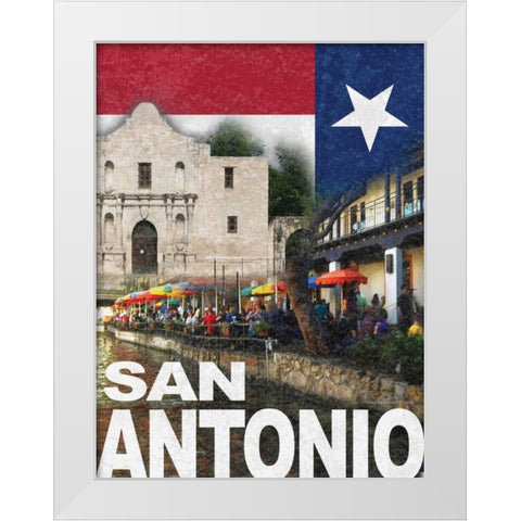 San Antonio White Modern Wood Framed Art Print by Williams, Todd