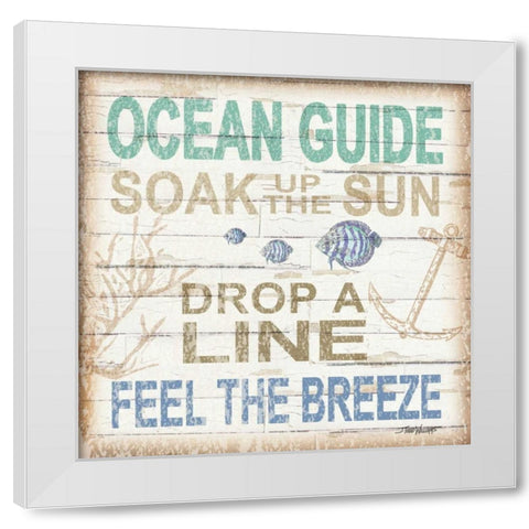 Ocean Guide Sq White Modern Wood Framed Art Print by Williams, Todd