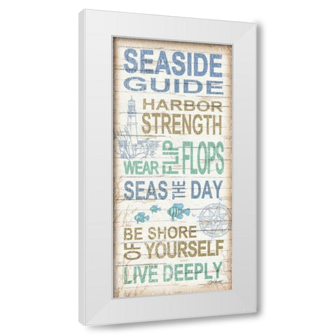 Seaside Guide White Modern Wood Framed Art Print by Williams, Todd
