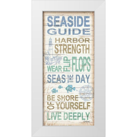 Seaside Guide White Modern Wood Framed Art Print by Williams, Todd