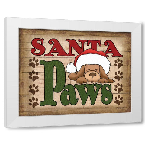 Santa Paws White Modern Wood Framed Art Print by Williams, Todd