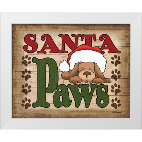 Santa Paws White Modern Wood Framed Art Print by Williams, Todd