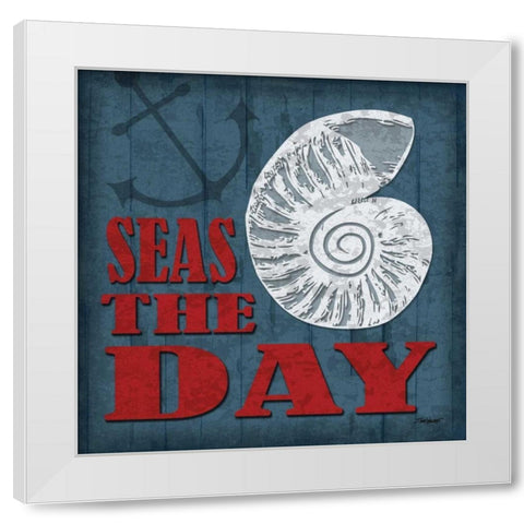 Seas the Day White Modern Wood Framed Art Print by Williams, Todd
