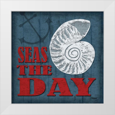 Seas the Day White Modern Wood Framed Art Print by Williams, Todd