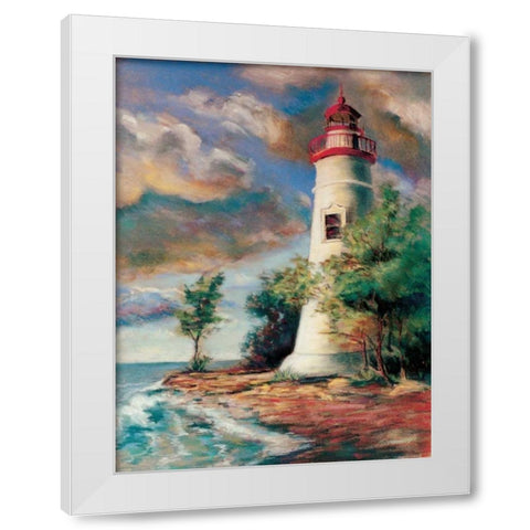 Shoreline Lighthouse White Modern Wood Framed Art Print by Williams, Todd