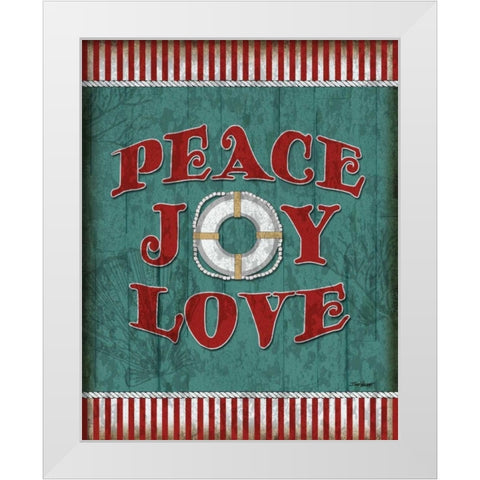 Peace Joy Love White Modern Wood Framed Art Print by Williams, Todd