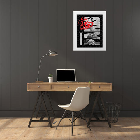 I Love Paris White Modern Wood Framed Art Print by Williams, Todd