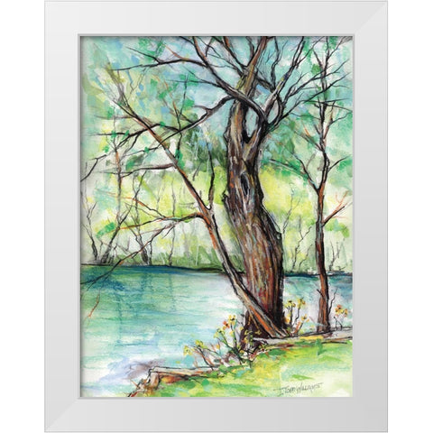 The Banks of Shoal Creek White Modern Wood Framed Art Print by Williams, Todd