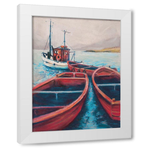 Red Boats White Modern Wood Framed Art Print by Williams, Todd