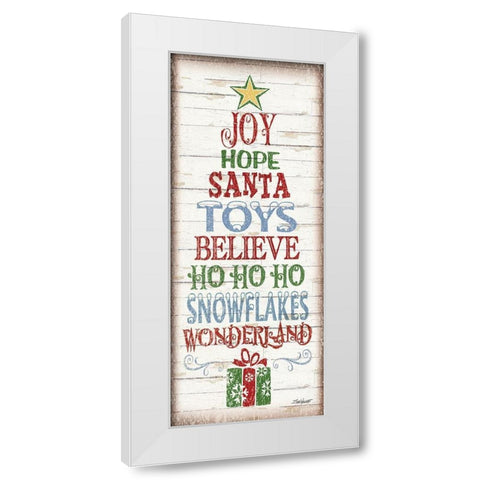 Christmas Tree Sign White Modern Wood Framed Art Print by Williams, Todd