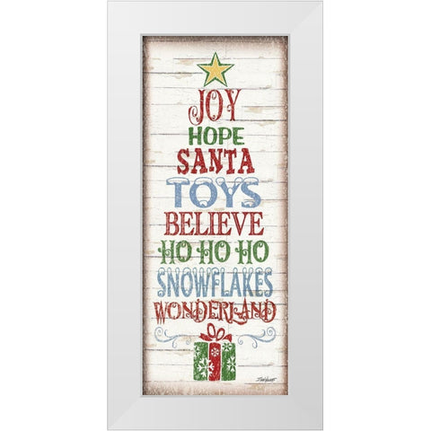 Christmas Tree Sign White Modern Wood Framed Art Print by Williams, Todd