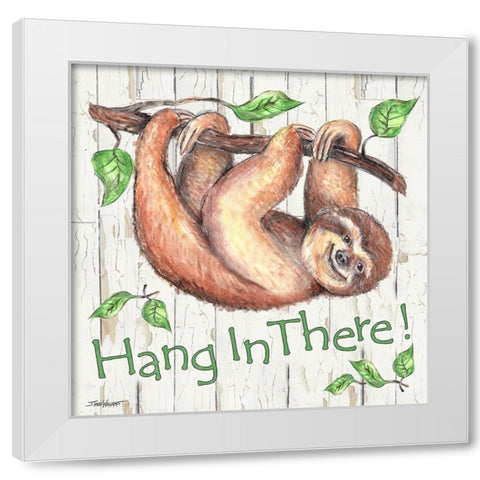 Sloth White Modern Wood Framed Art Print by Williams, Todd