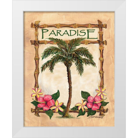 Paradise Palm White Modern Wood Framed Art Print by Williams, Todd