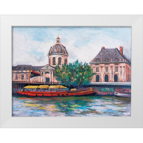 Boats in Paris II White Modern Wood Framed Art Print by Williams, Todd