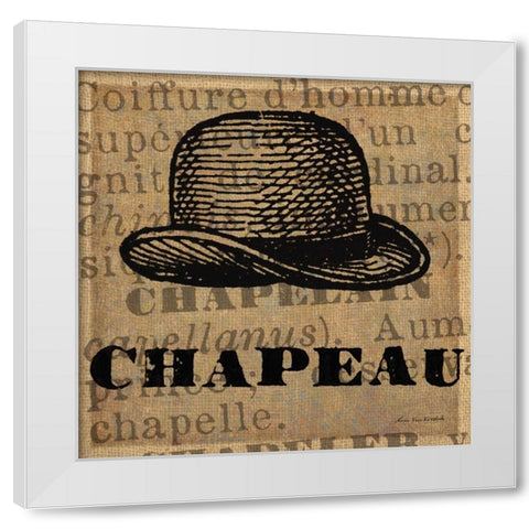 Chapeau White Modern Wood Framed Art Print by Ven Vertloh, Lisa