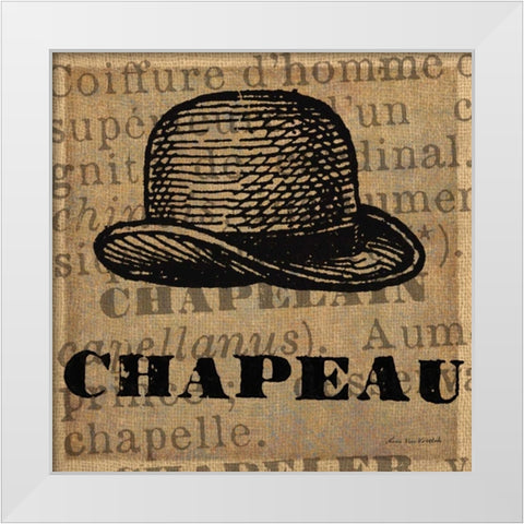 Chapeau White Modern Wood Framed Art Print by Ven Vertloh, Lisa