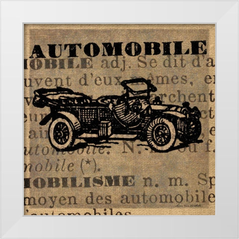 Automobile White Modern Wood Framed Art Print by Ven Vertloh, Lisa