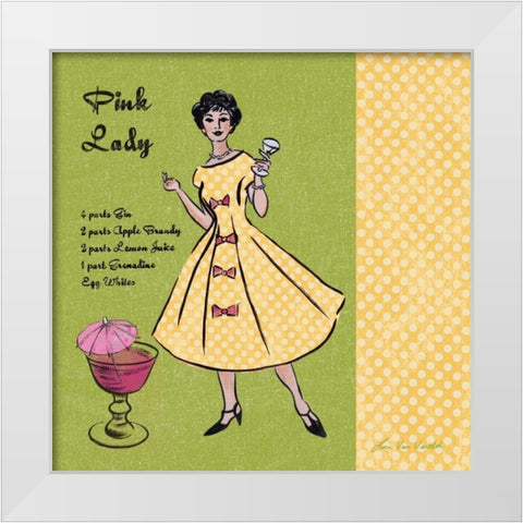 Pink Lady White Modern Wood Framed Art Print by Ven Vertloh, Lisa