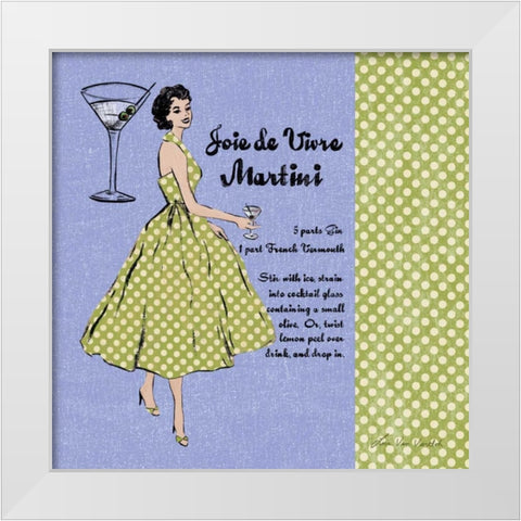 Martini White Modern Wood Framed Art Print by Ven Vertloh, Lisa