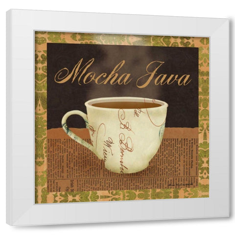 Mocha Java White Modern Wood Framed Art Print by Ven Vertloh, Lisa