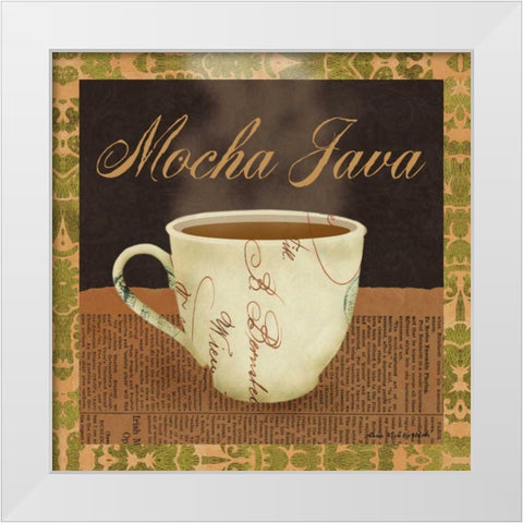 Mocha Java White Modern Wood Framed Art Print by Ven Vertloh, Lisa