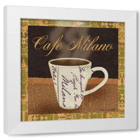 Cafe Milano White Modern Wood Framed Art Print by Ven Vertloh, Lisa