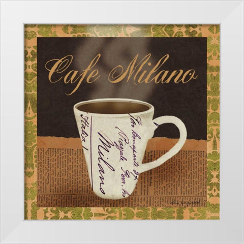 Cafe Milano White Modern Wood Framed Art Print by Ven Vertloh, Lisa