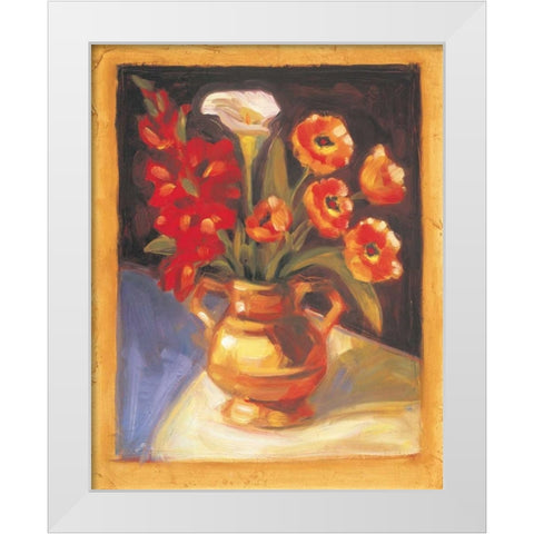 Poppy and Calla Lily White Modern Wood Framed Art Print by Waldron, Sarah