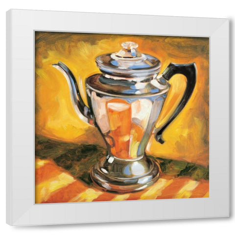 Tea Pot II White Modern Wood Framed Art Print by Waldron, Sarah