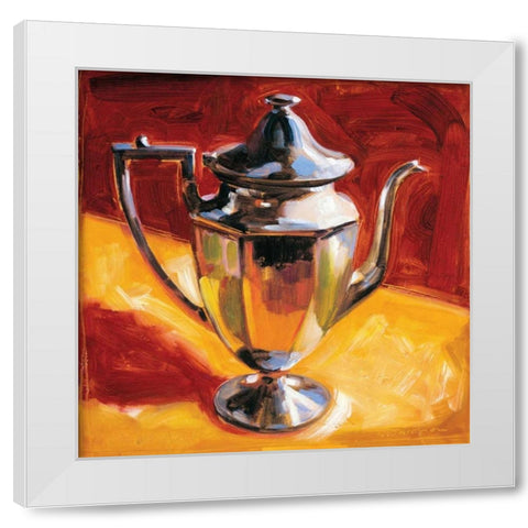 Tea Pot III White Modern Wood Framed Art Print by Waldron, Sarah