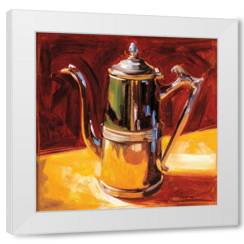 Tea Pot IV White Modern Wood Framed Art Print by Waldron, Sarah
