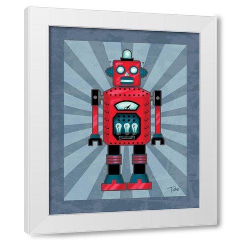 Robot II White Modern Wood Framed Art Print by Woo, Teresa